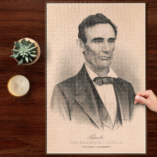 Abraham Lincoln Elected President 1860 Lithograph Jigsaw Puzzle