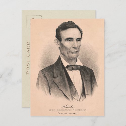 Abraham Lincoln Elected President 1860 Lithograph Postcard