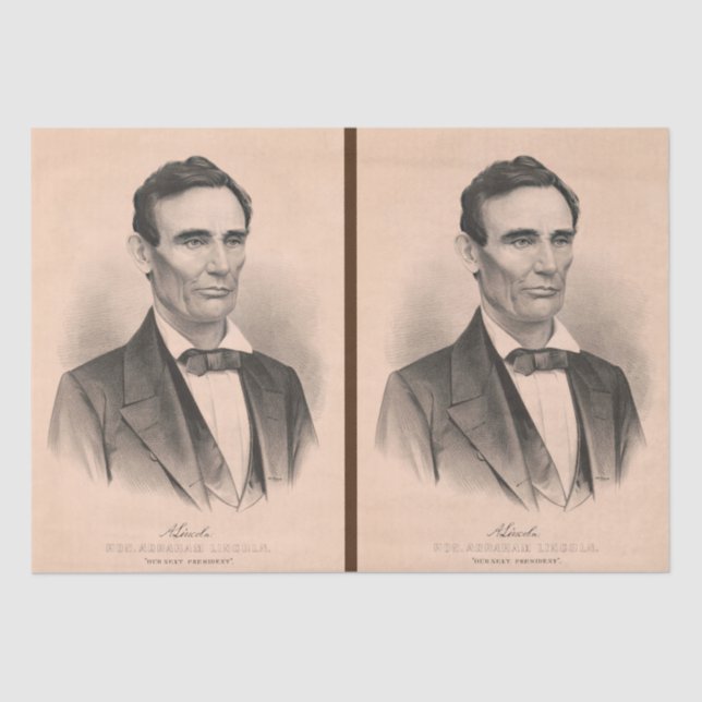 Abraham Lincoln Elected President 1860 Lithograph Tissue Paper (Front)