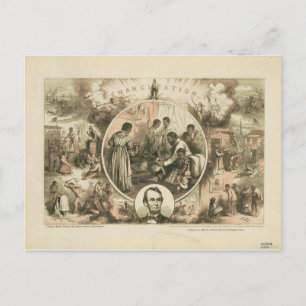 Abraham Lincoln Emancipation Proclamation Collage Postcard