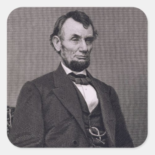 Abraham Lincoln engraved from a photograph by Wil Square Sticker