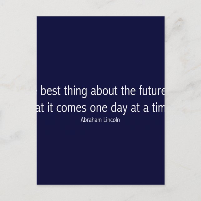 Abraham Lincoln Famous Quote, Motivational Postcard (Front)