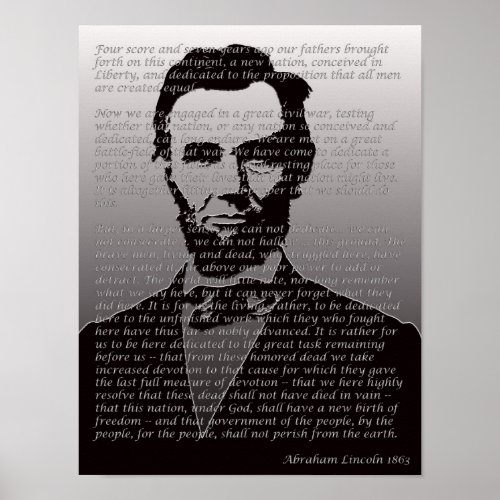 Abraham Lincoln Gettysburg Address Portrait Poster