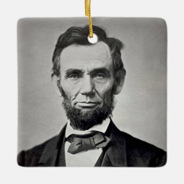Abraham Lincoln Gettysburg Portrait Ceramic Ornament (Front)