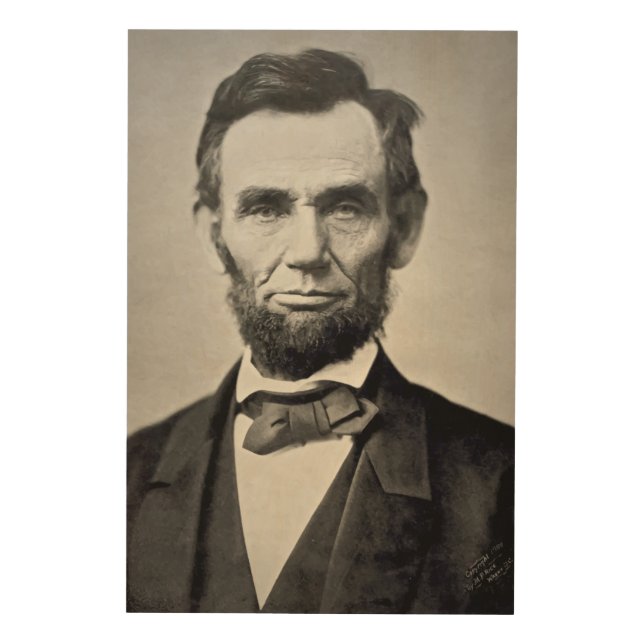 Abraham Lincoln Gettysburg Portrait Wood Wall Art (Front)