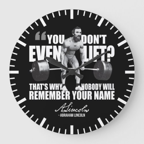 Abraham Lincoln Gym Humor _ Do You Even Lift Large Clock