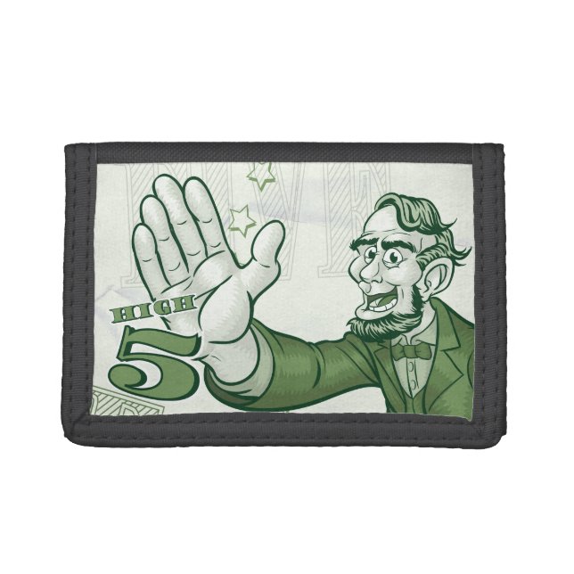 Abraham Lincoln High Five Trifold Wallet (Front)