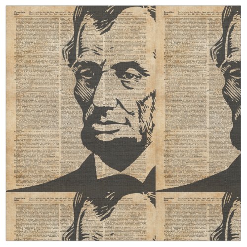 Abraham Lincoln Historical Vintage Dictionary Art Fabric