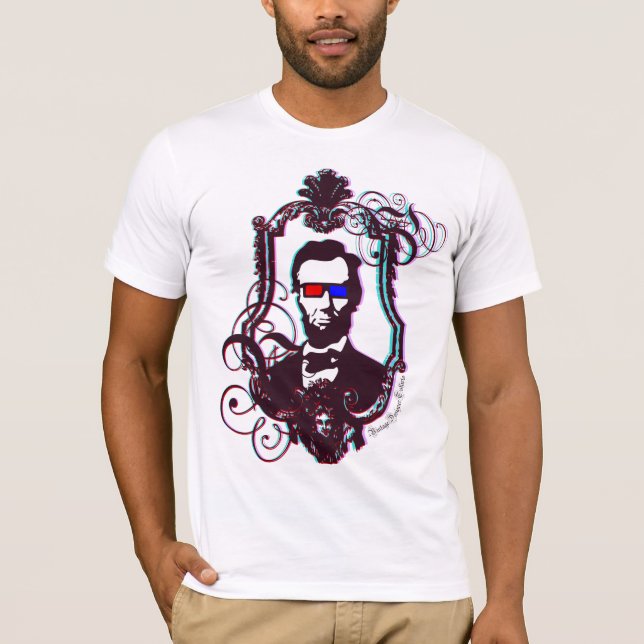 Abraham Lincoln in 3D Glasses T-Shirt (Front)