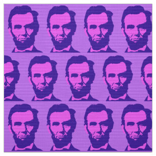 Abraham Lincoln in Pop Art Pink & Purple Fabric