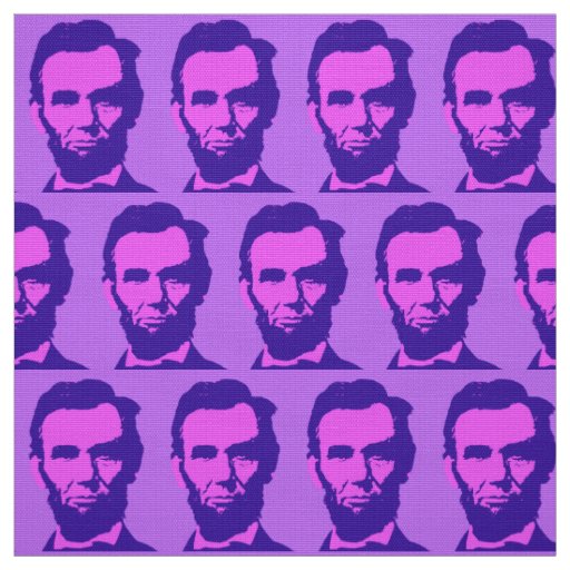 Abraham Lincoln in Pop Art Pink & Purple Fabric