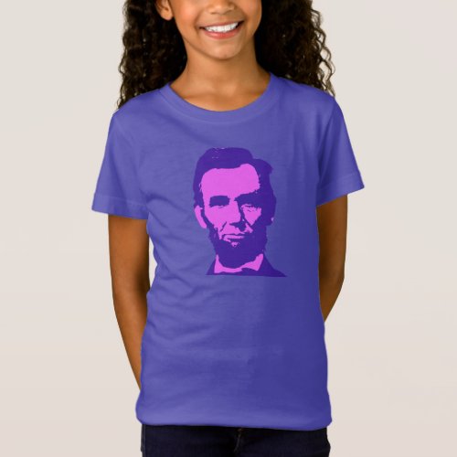 Abraham Lincoln in Pop Art Pink  Purple T_Shirt