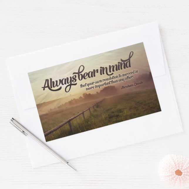 Abraham Lincoln Inspirational Quote "Always" Rectangular Sticker (Envelope)
