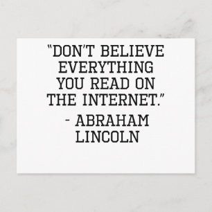 Abraham Lincoln Internet Quote Postcard