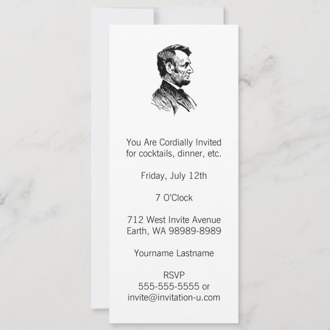 Abraham Lincoln Invitation (Front)