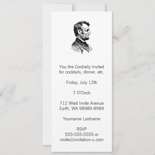 Abraham Lincoln Custom Invitations
