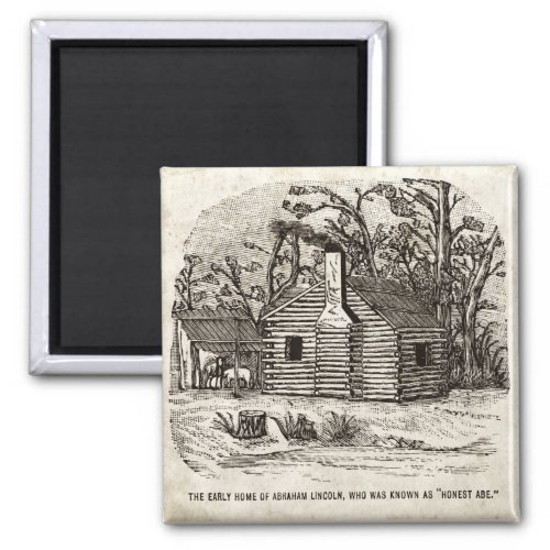 Abraham Lincoln Log Cabin Historical Magnet
