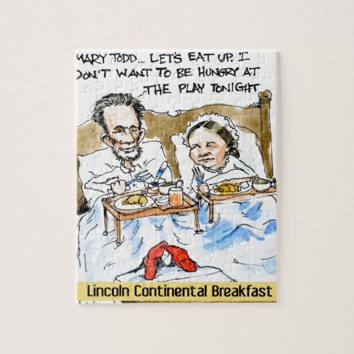 Abraham Lincoln  Mary Todd Breakfast In Bed Jigsaw Puzzle