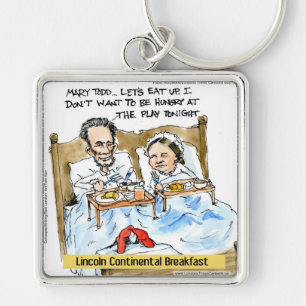 Abraham Lincoln & Mary Todd Breakfast In Bed Keychain