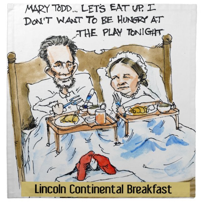 Abraham Lincoln & Mary Todd Breakfast In Bed Napkin (Front)