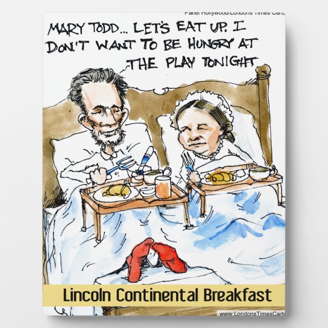 Abraham Lincoln & Mary Todd Breakfast In Bed Plaque (Front)