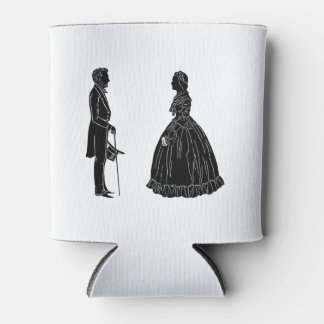 abraham lincoln mary todd lincoln silhouette can cooler