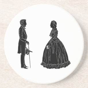abraham lincoln mary todd lincoln silhouette coaster