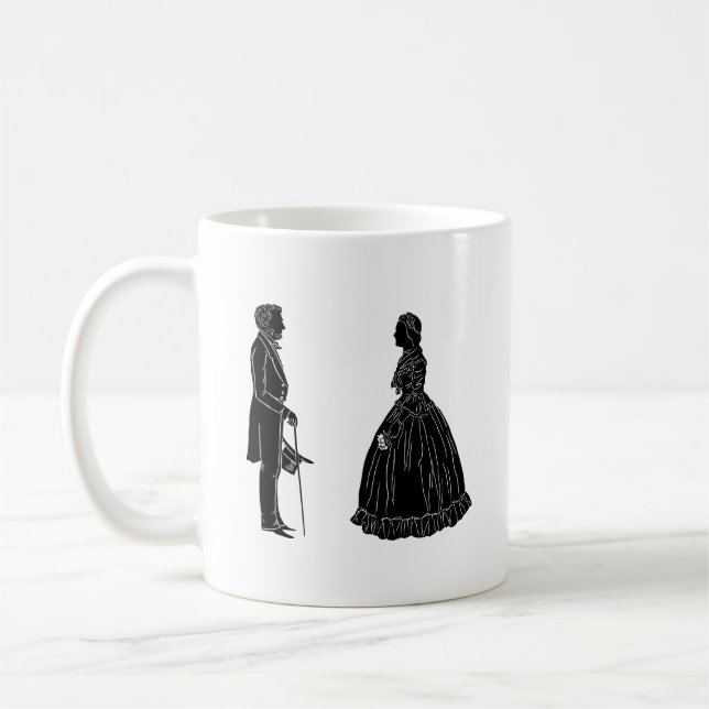 abraham lincoln mary todd lincoln silhouette coffee mug (Left)