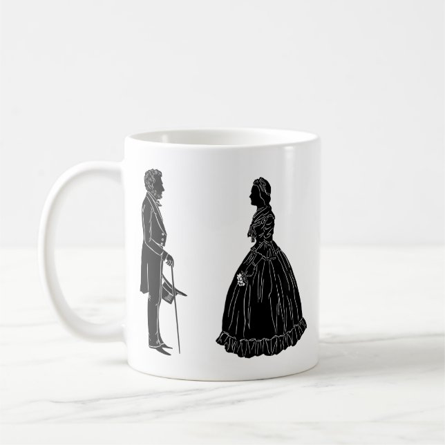 abraham lincoln mary todd lincoln silhouette coffee mug (Left)