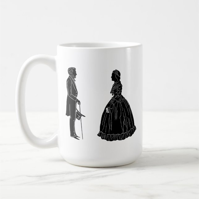 abraham lincoln mary todd lincoln silhouette coffee mug (Left)