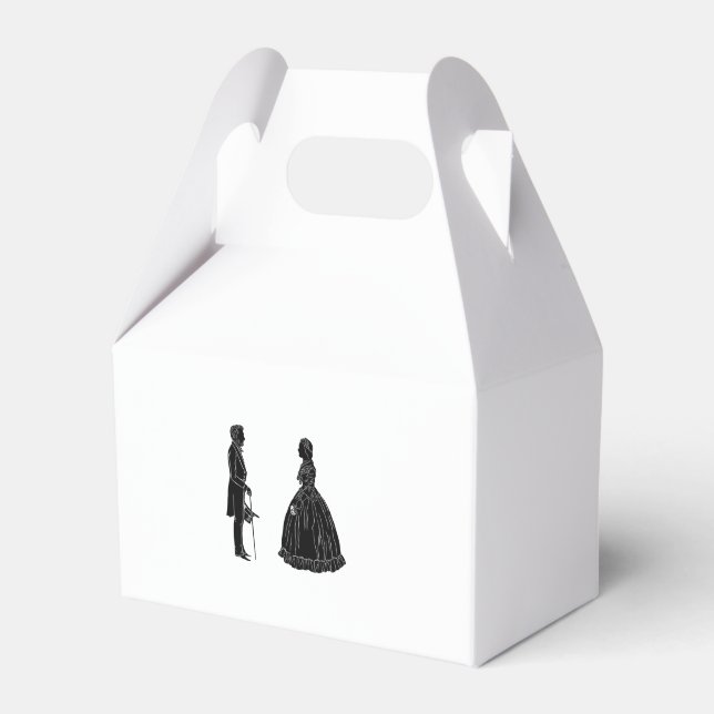 abraham lincoln mary todd lincoln silhouette favor boxes (Front Side)