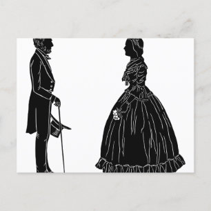 abraham lincoln mary todd lincoln silhouette invitation postcard