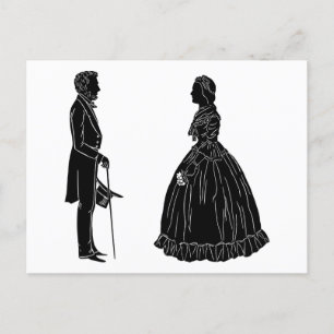 abraham lincoln mary todd lincoln silhouette invitation postcard