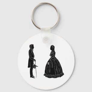 abraham lincoln mary todd lincoln silhouette keychain