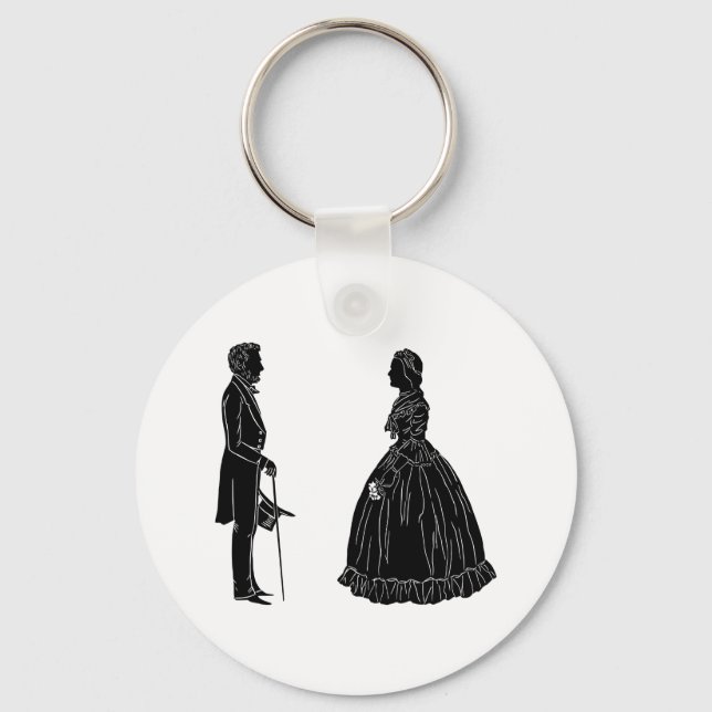 abraham lincoln mary todd lincoln silhouette keychain (Front)