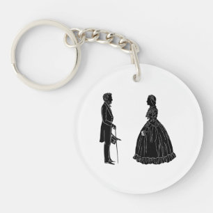 abraham lincoln mary todd lincoln silhouette keychain