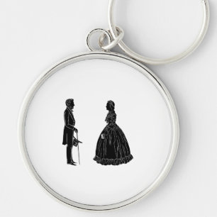 abraham lincoln mary todd lincoln silhouette keychain