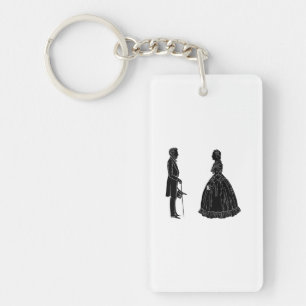 abraham lincoln mary todd lincoln silhouette keychain