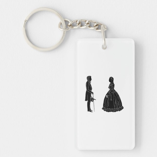 abraham lincoln mary todd lincoln silhouette keychain (Front)