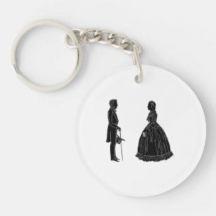 abraham lincoln mary todd lincoln silhouette keychain