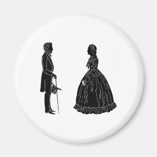 abraham lincoln mary todd lincoln silhouette magnet