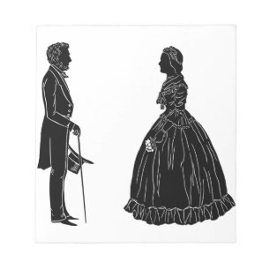 abraham lincoln mary todd lincoln silhouette notepad