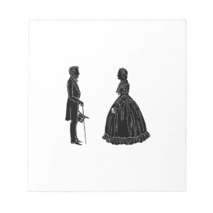 abraham lincoln mary todd lincoln silhouette notepad