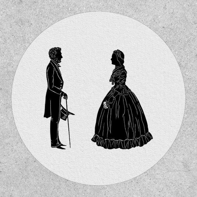 abraham lincoln mary todd lincoln silhouette patch (Front)