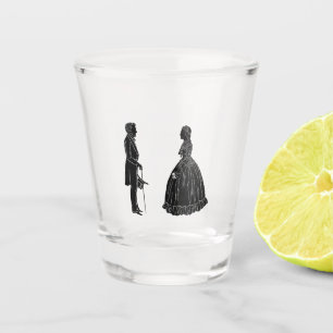 abraham lincoln mary todd lincoln silhouette shot glass