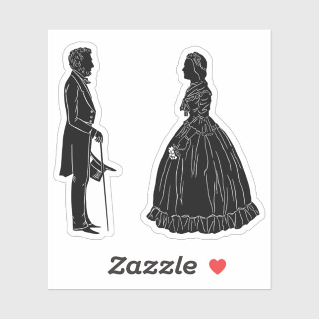 abraham lincoln mary todd lincoln silhouette sticker (Sheet)