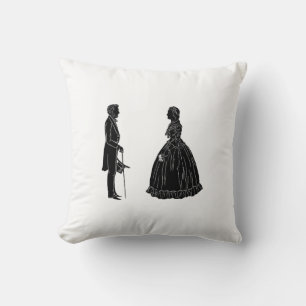 abraham lincoln mary todd lincoln silhouette throw pillow
