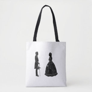 abraham lincoln mary todd lincoln silhouette tote bag