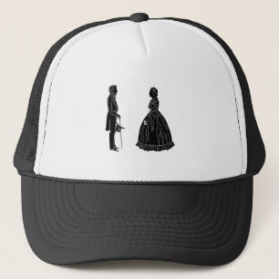 abraham lincoln mary todd lincoln silhouette trucker hat