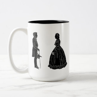 abraham lincoln mary todd lincoln silhouette Two-Tone coffee mug